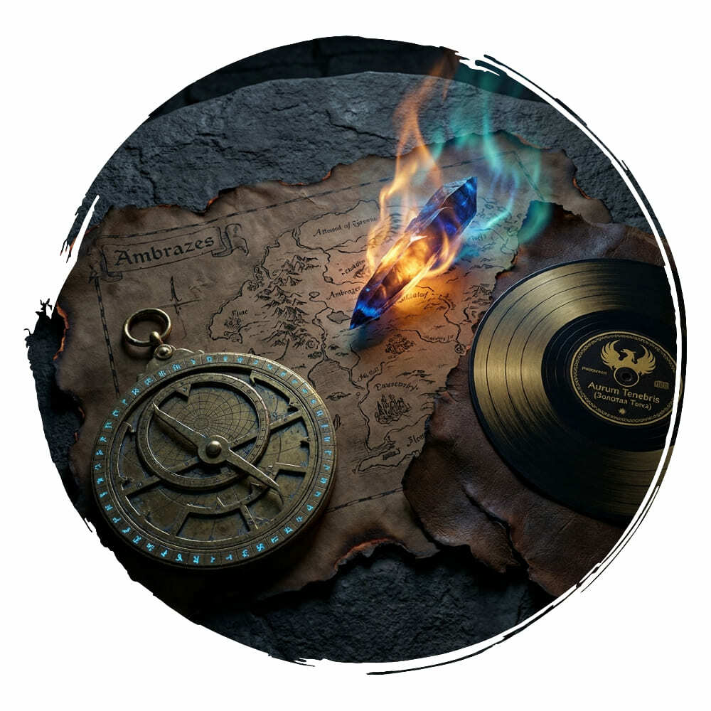 Карта Амбразеса и Эфирный Компас Сингуляр: Навигация и Саундтрек к истории Gambit on the Edge of the Abyss - Aurum Tenebris Archive.
